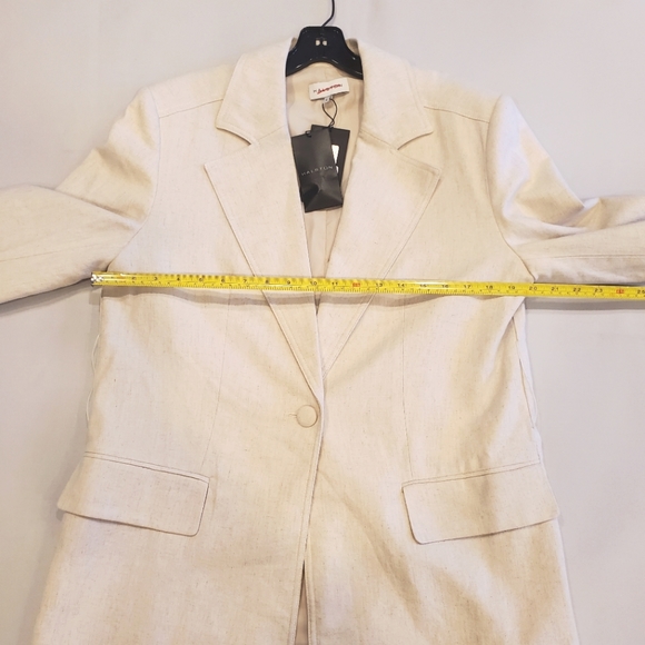 NWT$645 Halston Adley Cotton-Linen Suit Single-Breasted Blazer Top Jacket Sz 6 M - Picture 13 of 16
